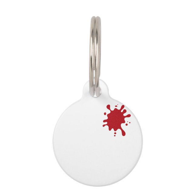 Tomato Red Splash Round Pet Tag – Customizable (Front)
