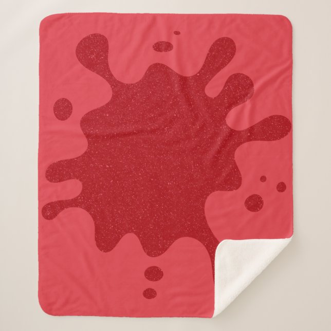 Tomato Red Splash Sherpa Blanket – Customizable (Front)