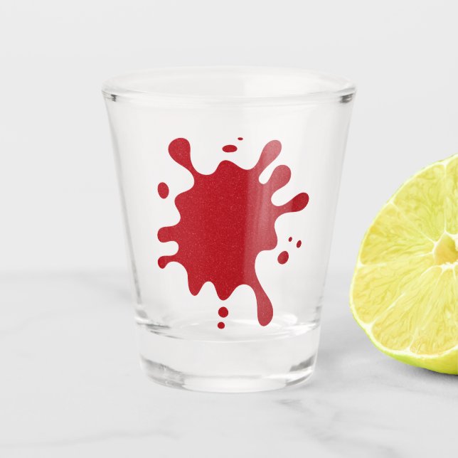 Tomato Red Splash Shot Glass – Customizable (Front)