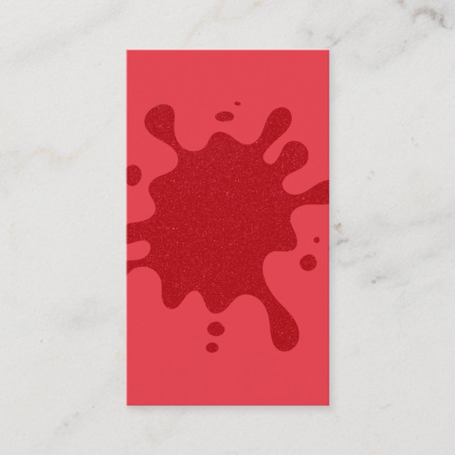 Tomato Red Splatter Business Card – Customizable (Front)