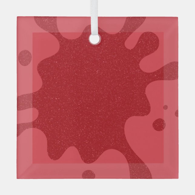 Tomato Red Splatter Glass Ornament – Customizable (Front)