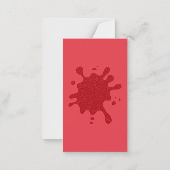 Tomato Red Splatter Mini Flat Card – Customizable (Front)