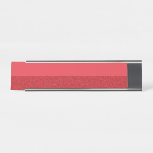 Tomato Red Split Brushed Metal Name Plate - Custom (Front)