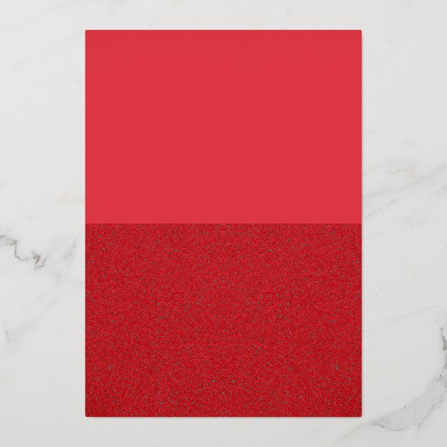 Tomato Red Split Foil Invitation Card – Customize (Front)