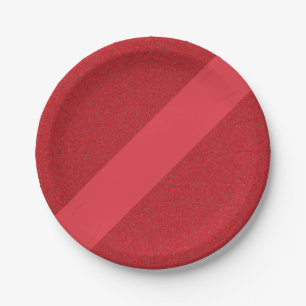 Tomato Red Stripe Textured Plate – Customizable