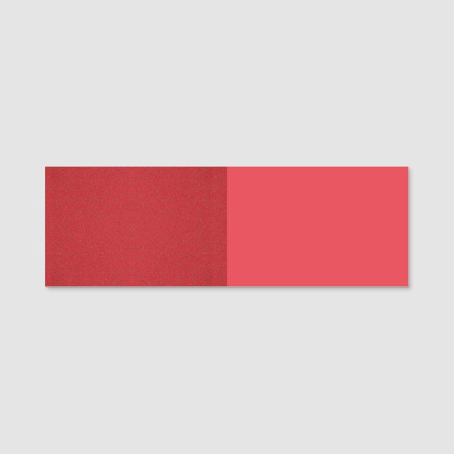 Tomato Red Textured Name Badge – Customizable (Front)