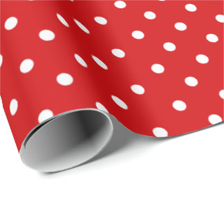 Tomato Red | White Polka Dot Wrapping Paper