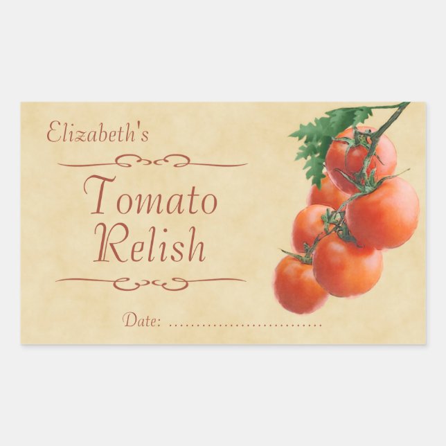 Tomato relish or canning sticker (Front)