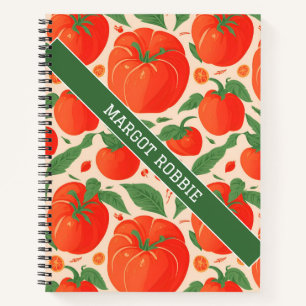 Tomato Retro Colourful Personalized Pattern Notebook