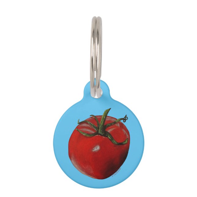 Tomato Round Pet Tag - Optional Personalization (Front)