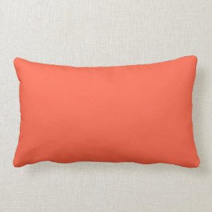 Tomato Salmon Orange Solid Trend Colour Background Lumbar Pillow