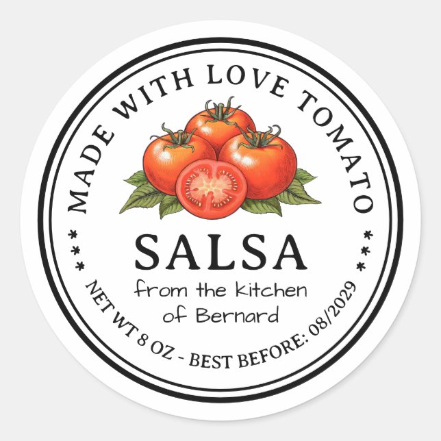 Tomato Salsa Preserve Label (Front)