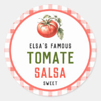 Tomato Salsa preserve with red tomato farm look