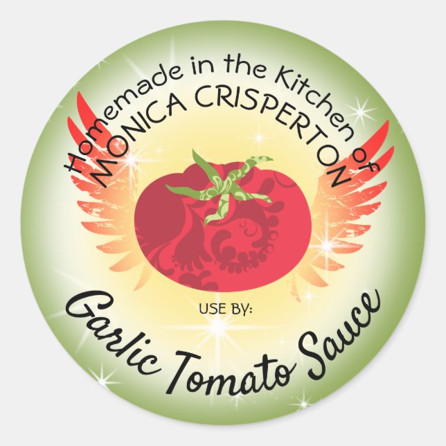 Tomato sauce personalized food canning label (Front)