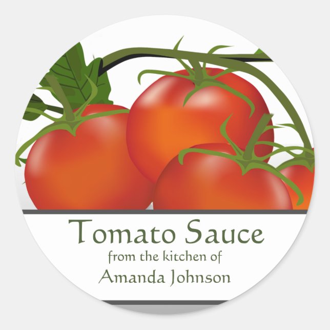Tomato Sauce Tomatoes Classic Round Sticker (Front)