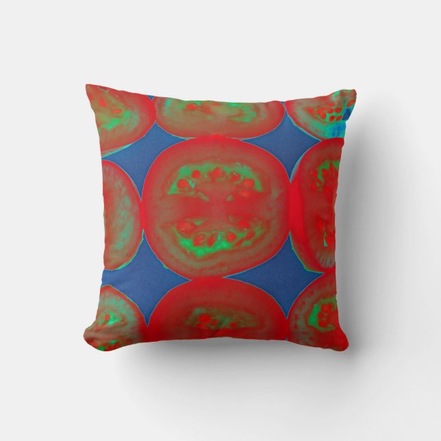 Tomato slices throw pillow (Front)