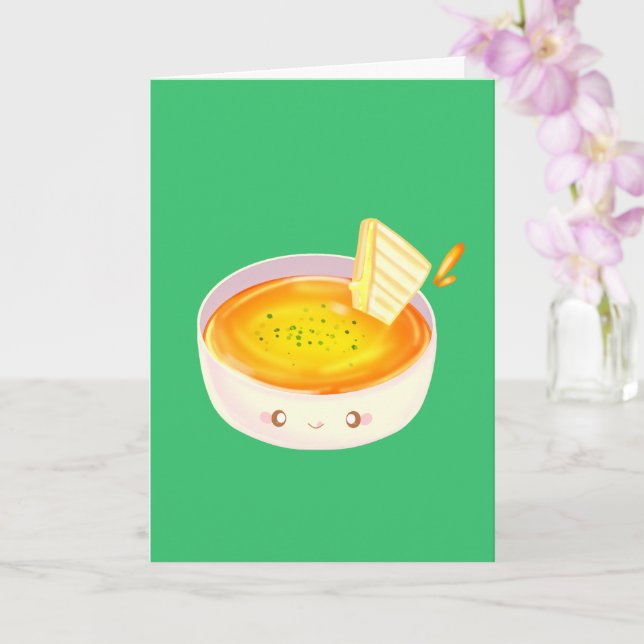 Tomato Soup And Grilled Cheese Sandwich Card (Orchid)