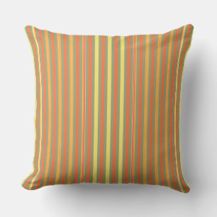 Tomato Striped Throw Pillow