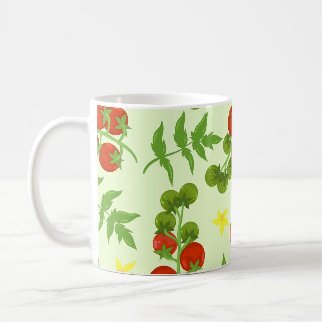 Tomato Tango: Vintage Vegetable Print Coffee Mug (Left)