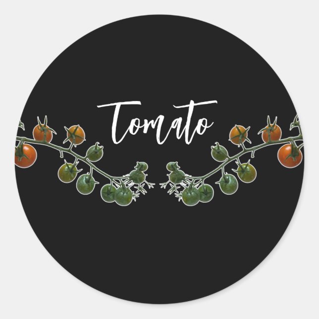 TOMATO VINE PHOTO CLASSIC ROUND STICKER (Front)
