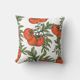 Tomato Vintage: Farm Market Illustration. Throw Pillow