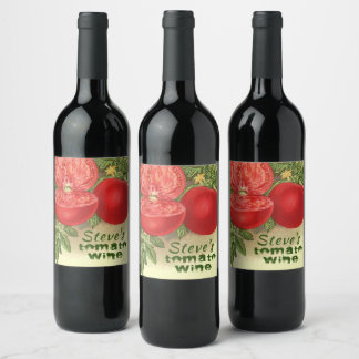 Tomato Wine Artsy personalized distressed font Wine Label