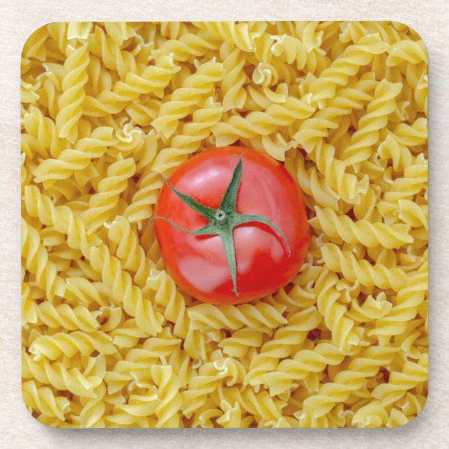 Tomato with fusilli pasta coaster (Front)