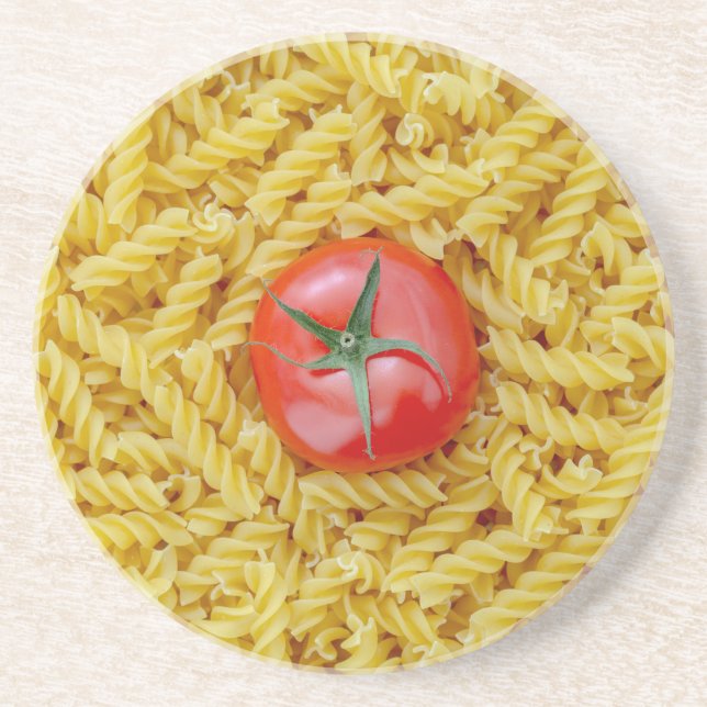 Tomato with fusilli pasta coaster (Front)