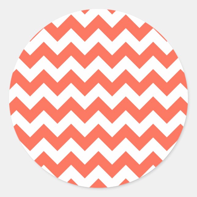 Tomato Zigzag Classic Round Sticker (Front)