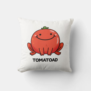Tomatoad Funny Tomato Toad Pun  Throw Pillow