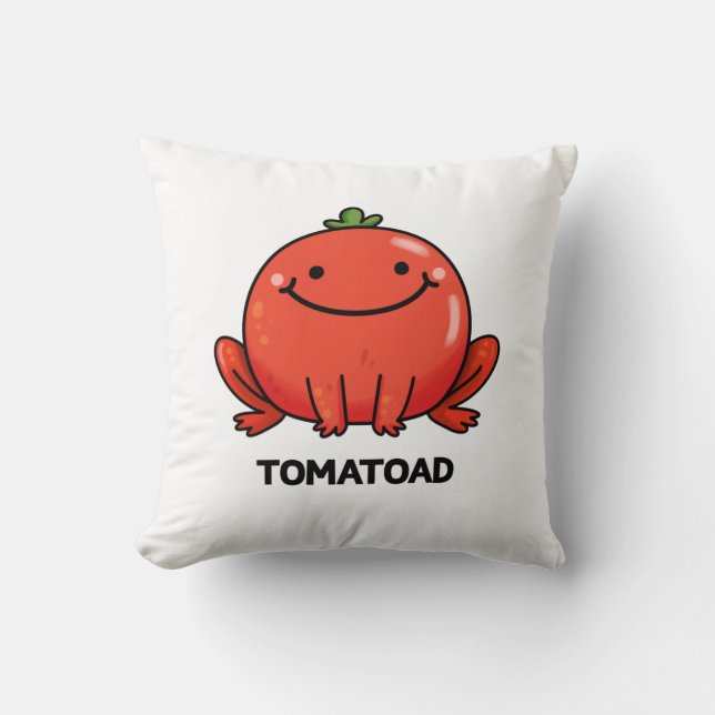 Tomatoad Funny Tomato Toad Pun  Throw Pillow (Front)