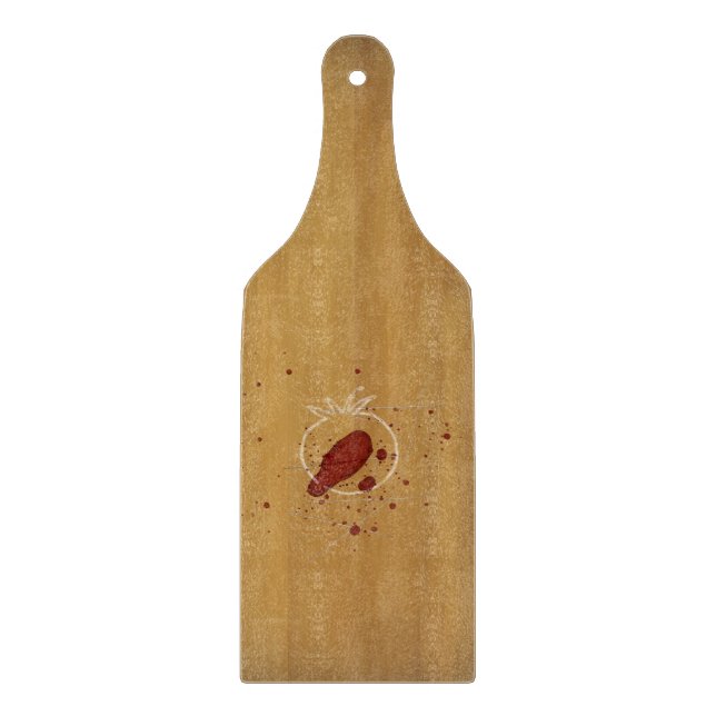 Tomatocide Chalk Outline Blood Spatter Crime Scene Cutting Board (Front)