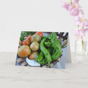 Tomatoes and Green Peppers in Basket Card