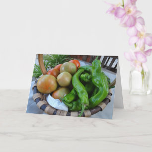 Tomatoes and Green Peppers in Basket Card