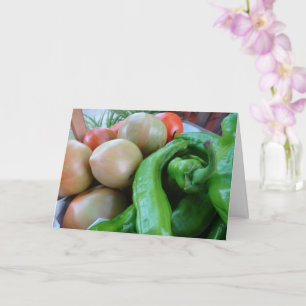 Tomatoes and Green Peppers in Basket Card
