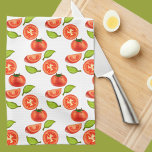 Tomatoes And Oregano Leafs Kitchen Towel<br><div class="desc">Features tomatoes and oregano leafs illustration</div>