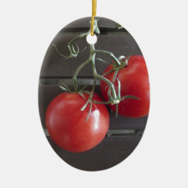 Tomatoes Ceramic Ornament (Front)
