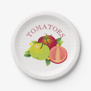 Tomatoes Fruit Vegetable Garden Paper Plate