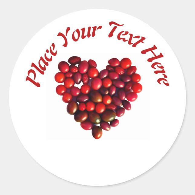 Tomatoes Heart  Classic Round Sticker (Front)