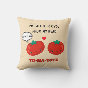 Tomatoes In Love Cute Romantic Valentine's Day Throw Pillow
