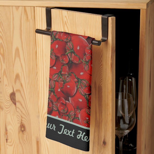 Tomatoes Kitchen Towel - Optional Personalization (Thirds Fold)