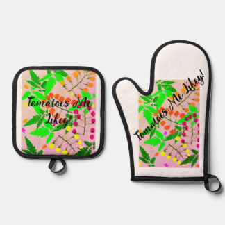 Tomatoes Me Likey Apron Oven Mitt & Pot Holder Set