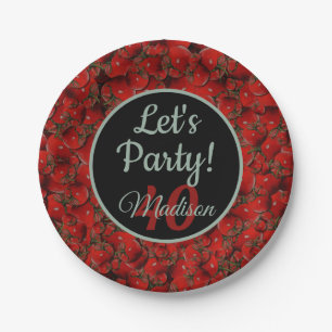 Tomatoes Paper Plates - Optional Personalization