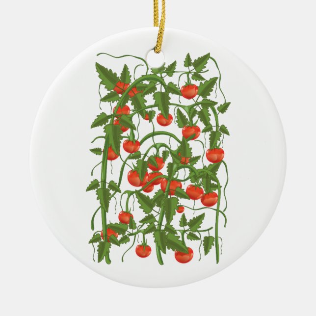 Tomatoes Pattern Ceramic Ornament (Front)