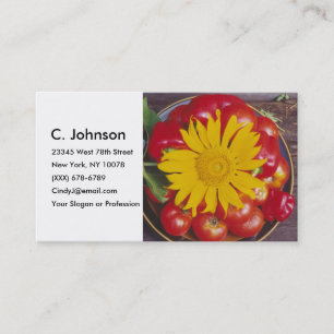 Tomatoes, Red Pepper, Sunflower - Mixed Vegetables Business Card