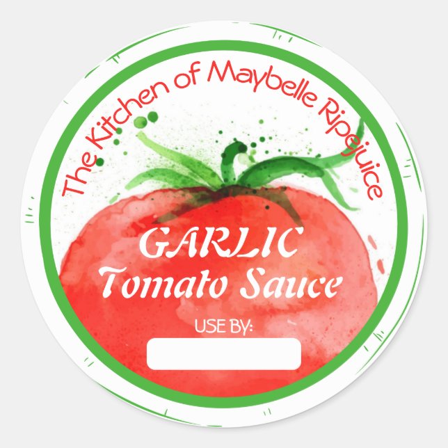 Tomatoes tomato sauce salsa home canning classic round sticker (Front)