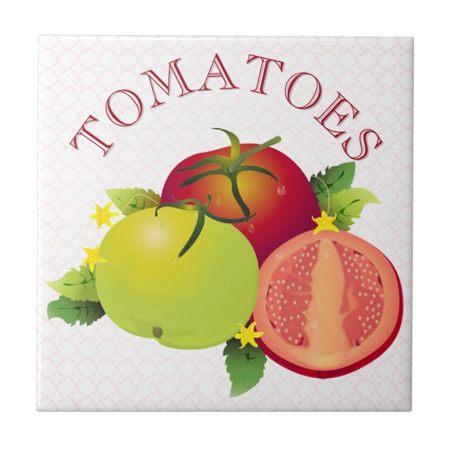 Tomatoes Vegetables Fruit Garden Tile (Front)