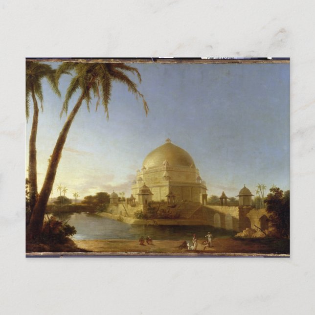 Tomb of Sher Shah, Sasaram, Bihar, c.1790 (oil on Postcard (Front)