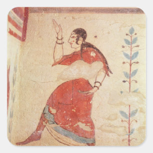 Tomb of the acrobats, detail of a dancer square sticker