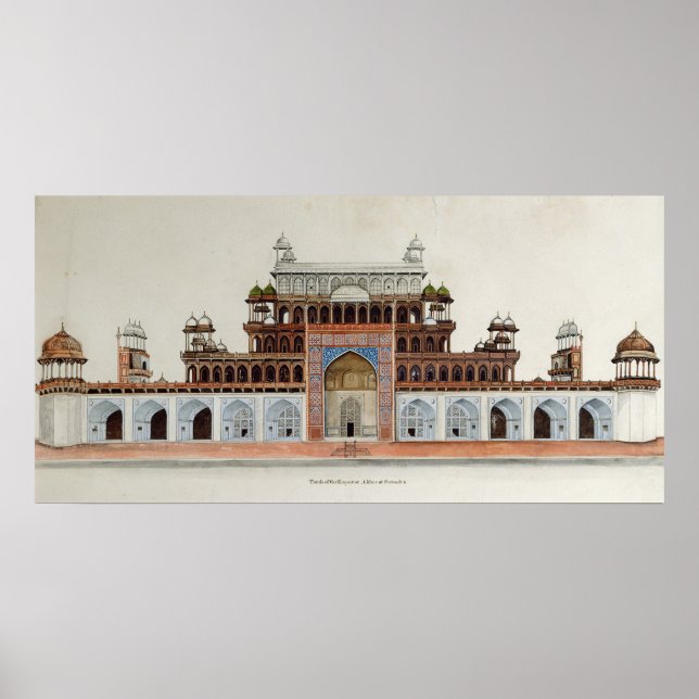 Tomb of the Emperor Akbur at Secundra Poster (Front)